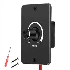 12V Dimmer Switch for RV LED Lights, High Side PWM Dimming Controller with Rotary Knob, 5A 120W 12-24V DC, Flicker-Free Replacement for Camper, Boat, Trailer Interior, LED Light Switches (Includes Screwdriver)