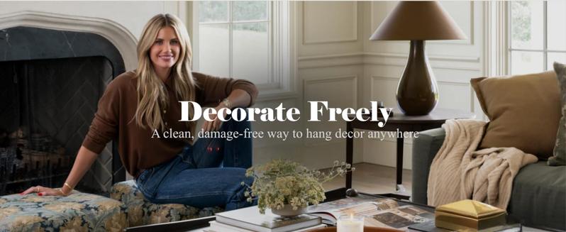 Adhesive Wall & Ceiling Decor Hooks: 4-Pack 3 lbs Heavy Duty No-Drill 360° Swivel Adjustable for Hanging Home Accents Lights Plants Wind Chimes Compatible with 3M Command Strips