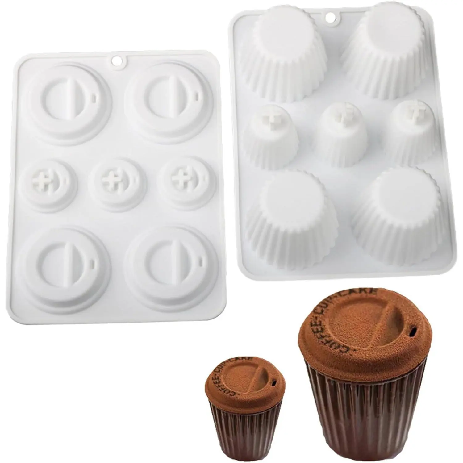 2pk  Coffee Cup Baking Mold Easy Release for Desserts | Create  Coffee Cup-Shaped Desserts: -Grade , Non-Stick, for Mousse, Cupcakes, Muffins &