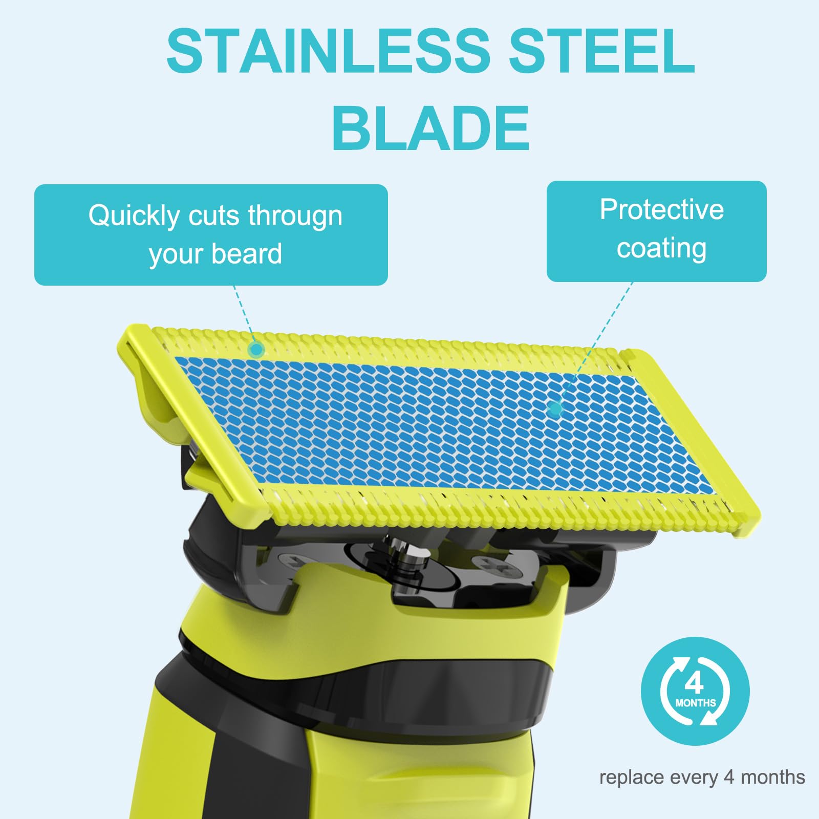 Electric Shaver Anti-friction Blade, T-shaped Replacement Blade for Norelco One Blade Handle and Trimmer, Trim, Edge & Shave, Barber Beard Shaver Kit Accessories, Barber Shaver Equipment, Shaving Products, Beard Hair Shaver, Rechargeable Shaver Kit