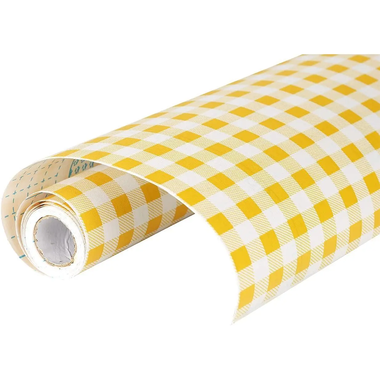 Gow4u Decorative Gingham Dresser Drawer Shelf Liner Self Adhesive Vinyl Contact Paper for Kitchen Cabinets Pantry Refrigerators Arts Crafts Decal (Yellow, 17.7x117 Inches)