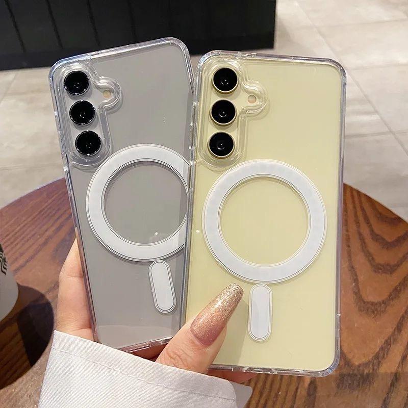 Ultra-Clear MagSafe Phone Case Compatible With iPhone 17 Pro Max 16 15 14 13 12 11 X XS Max Pro Air Plus & Samsung Galaxy S/A/NOTE/Z Series, Military-Grade Shockproof Protection, Anti-Yellowing Clear Hybrid Magnetic Case