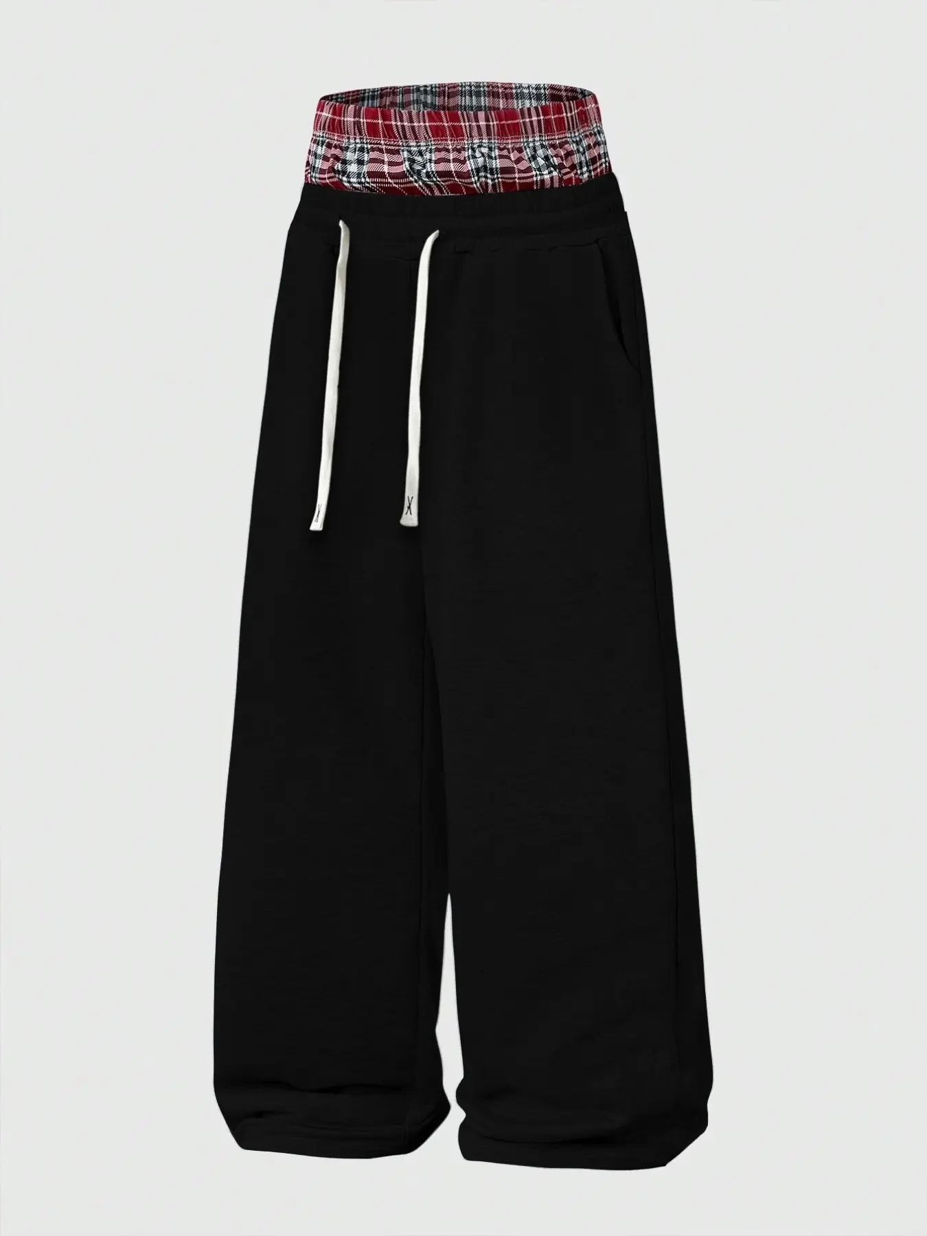 Men's casual street style trousers, two-piece design, thick knit fabric, elastic waistband and drawstring, suitable for everyday wear, and also an ideal choice for holiday gifts or as a gift for your boyfriend.