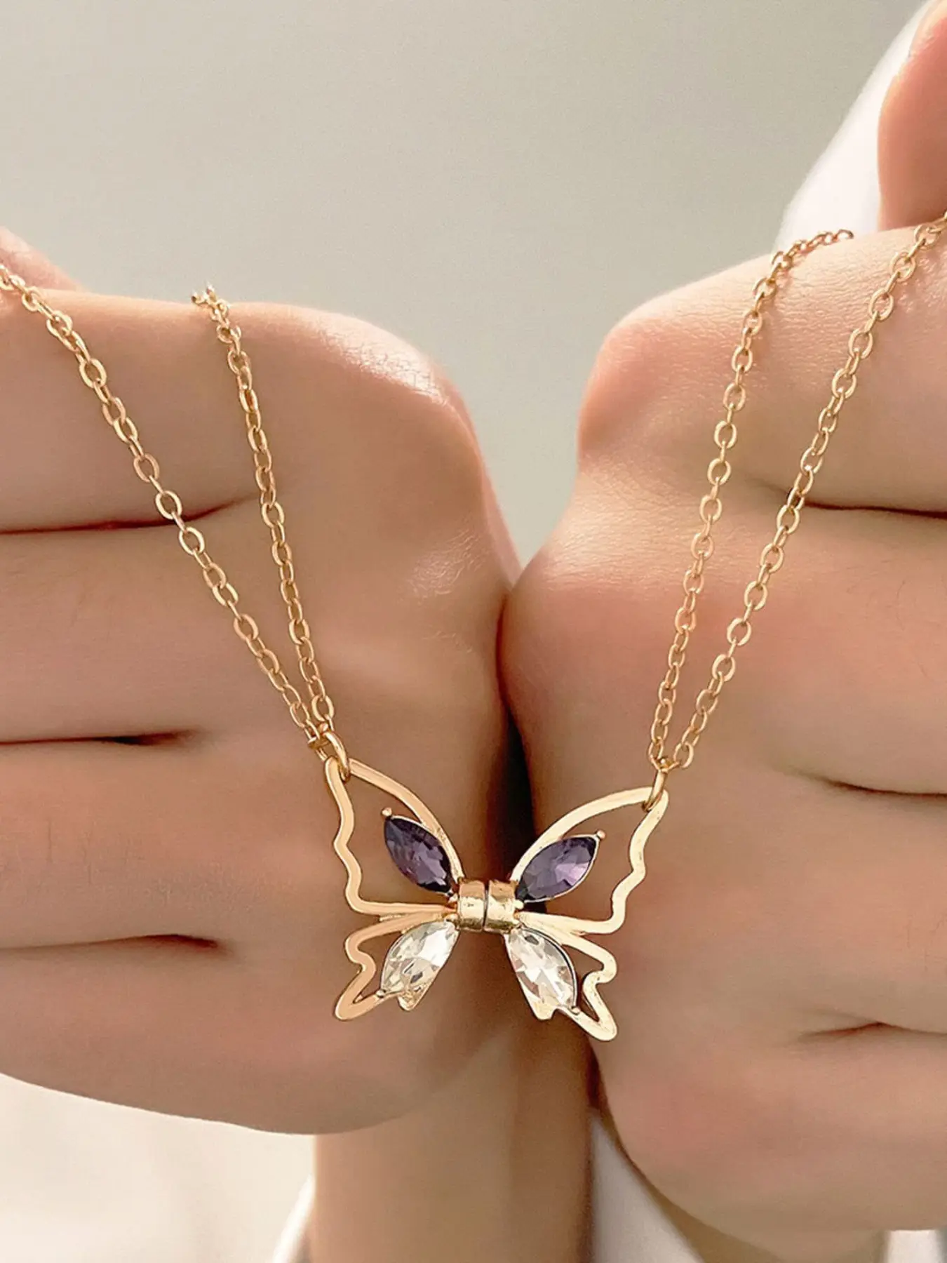Friendship Necklace, Butterfly Necklace, Magnetic Necklace, Perfect Gift for Best Friends, Sisters, Lovers, Cute Design, Birthday Present
