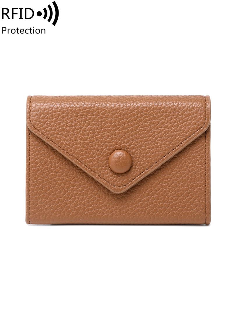 Simple Plain Color Card Holder, Casual Versatile Mini RFID Blocking Credit Card Holder for Men and Women, Lightweight Portable Minimalist PU Leather Solid Color Coin Small Wallet Card Holder