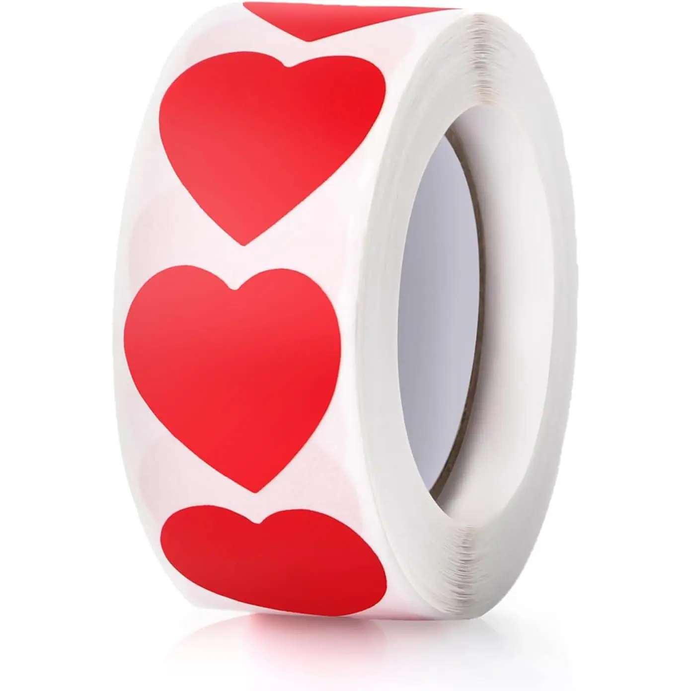 1" Standard Size Paper-Based Heart Shapes Love Theme Stickers (500 Count) - Self-Adhesive Valentine’s Day Labels for Envelopes, Crafting, Office Award Charts, Flat Surfaces