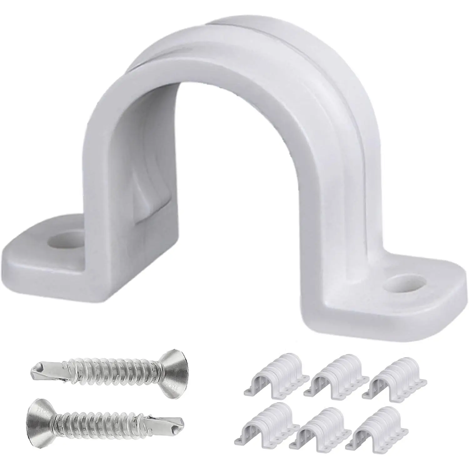30 Pcs Conduit Pipe Strap Clamps - Plastic Pipe Clamps SCH 3/4 Inch (25mm) Two Hole Non-Metallic PVC Conduit Clips for Electrical Conduit Pipe - Durable and Easy to Install