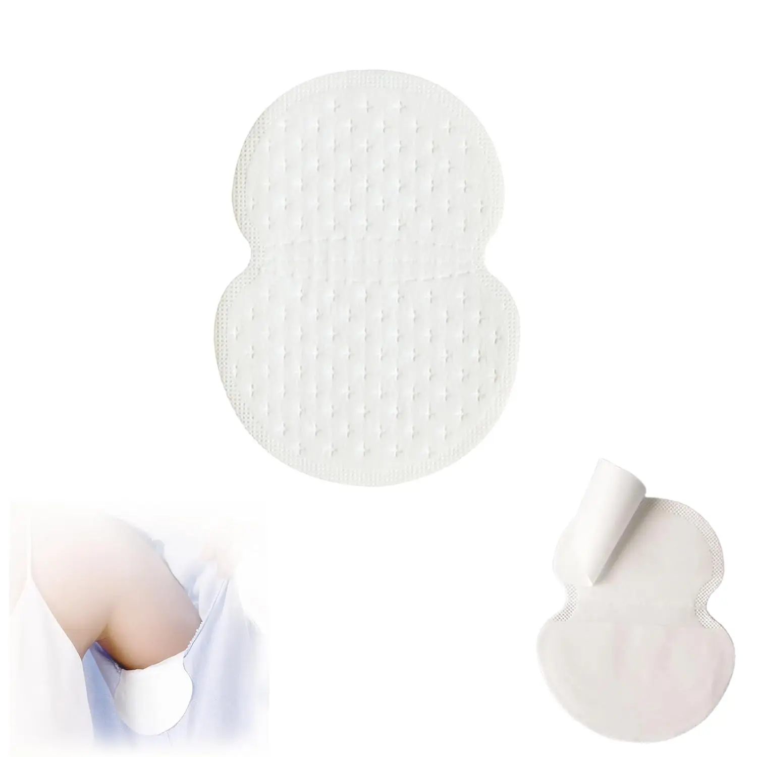 Unscented Armpit Sweat Pads 60-Count Pack (Size S, Single Wrap) - Ultra-Absorbent Anti-Perspiration Guards, Cotton-Only for Sensitive Skin, Peel Design, Discreet Unisex Body Care for Work, Dry Confidence