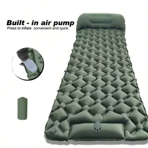 Ultralight Camping Sleeping Pad With Pillow, Inflatable Foot, Waterproof And Durable Single Bed, Double Bed, With Carrying Bag, Compact And Lightweight, Suitable For Camping, Backpacking, Travel Tent Essential Equipment