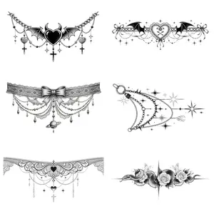 Temperature-Sensitive Temporary Tattoos Waterproof, Long-Lasting, Non-Toxic For Calves, Arms, and Chest 16 * 7 cm / 8 *14 cm Water Transfer Printing
