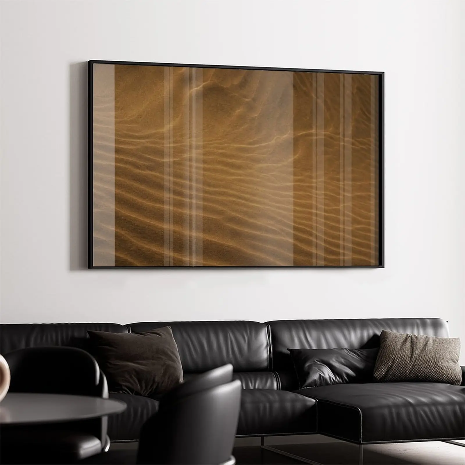 Golden Desert Sand Dunes Canvas Wall Art, Minimalist Natural Sand Ripple Landscape, Warm Neutral Earth Tone Modern Boho Home Decor