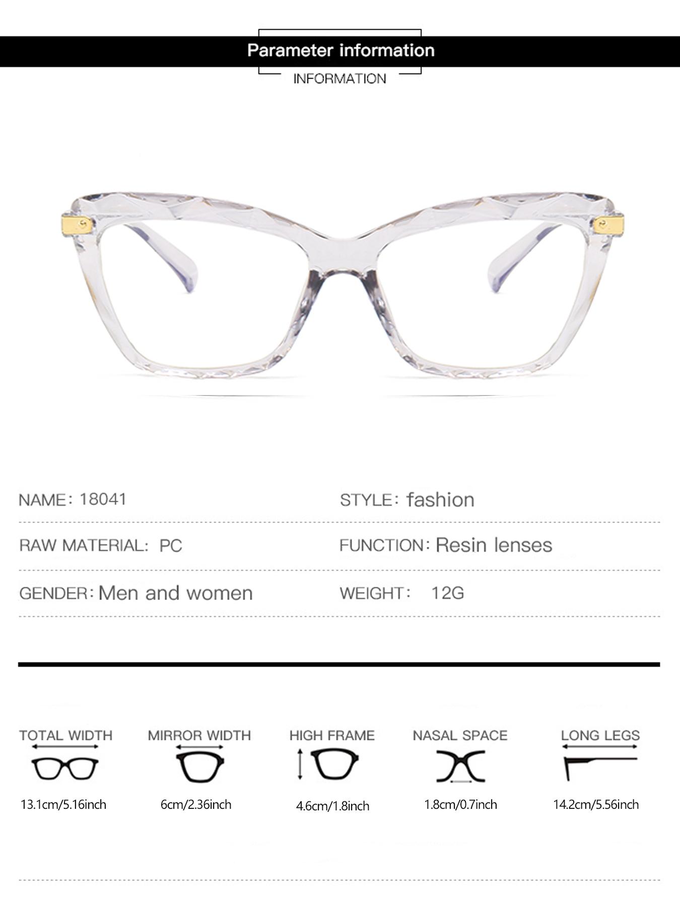 Unisex Minimalist Cat Eye Frame Eyeglasses, Blue Light Blocking Eyeglasses for Everyday Use, Fashion Accessories for Daily Life for Women & Men
