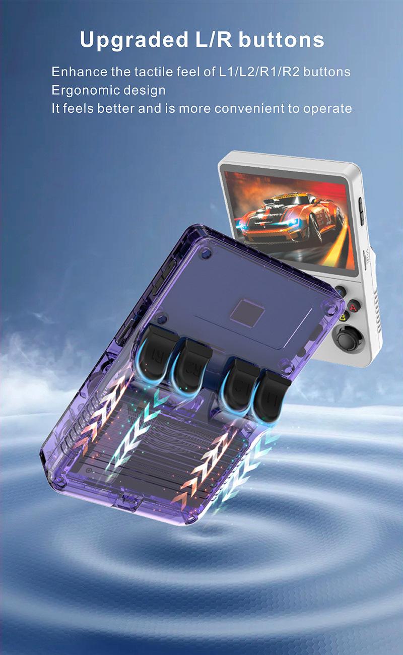 R36S Open Source PSP Tekken 3 HD Retro Arcade Game Console Dual System Convenient 4K Handheld Console Protection White 36S 64G Purple