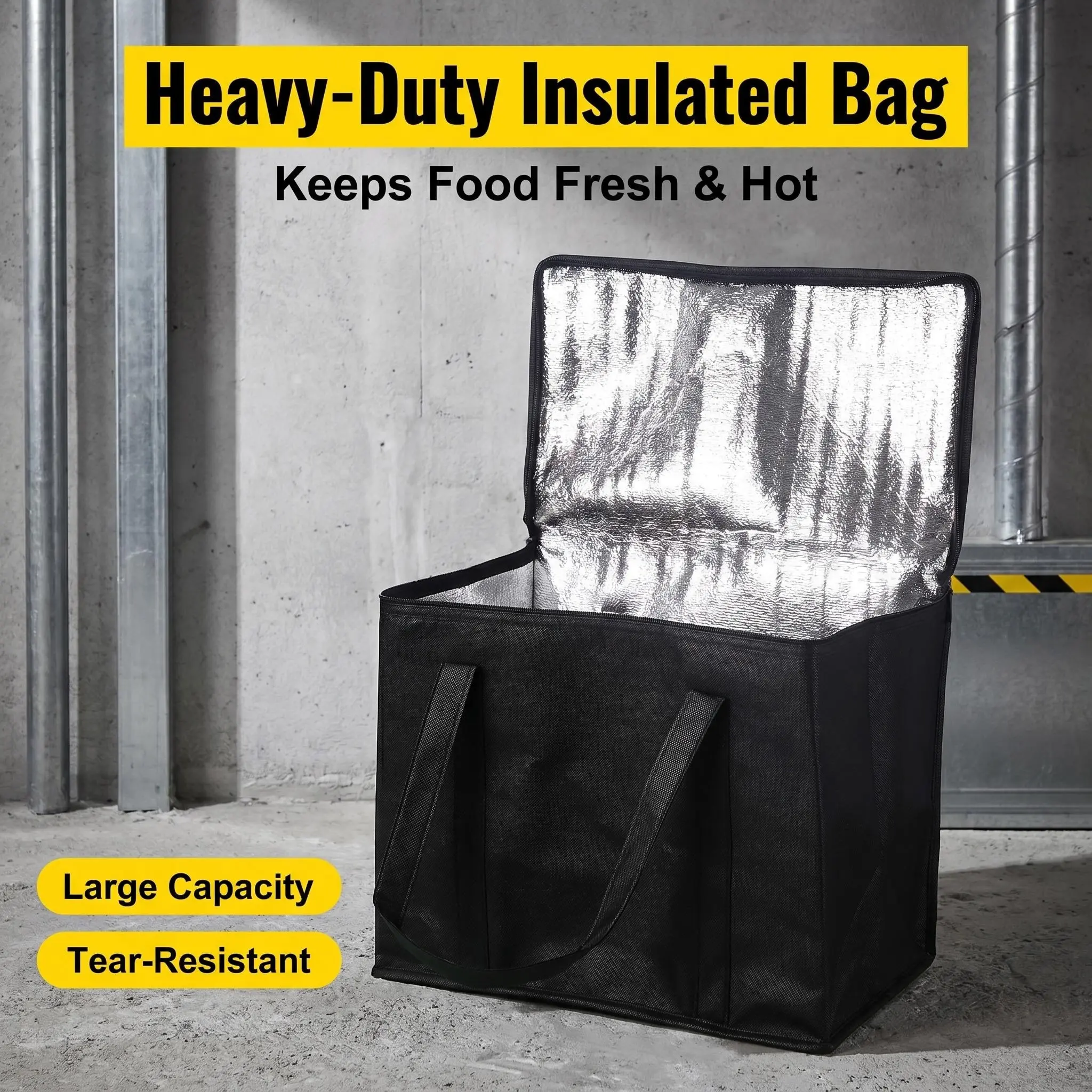 Large Capacity Non-Woven Car Insulated Ice Bag, Dual-Zipper Sealed Picnic Cooler, Long-Lasting Cold & Hot Storage for Outdoor Camping