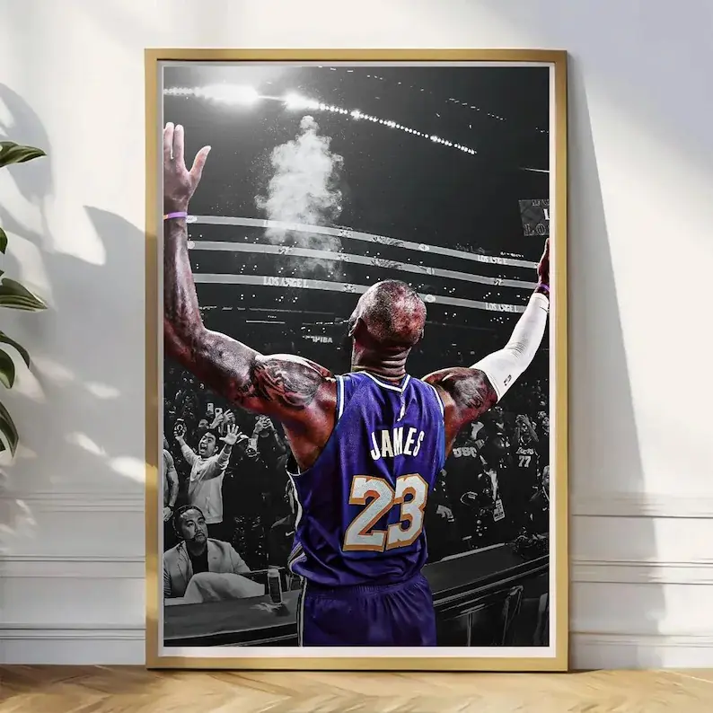 Vintage 90s Poster: LeBron James Basketball Game Day Gift For Fan