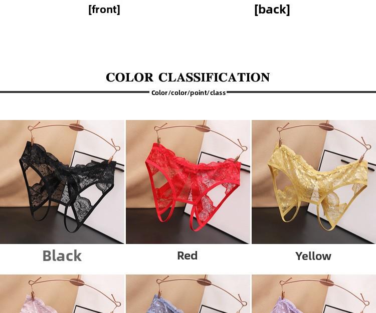 Sexy Women's Seamless Transparent Lace Low Waist Plus Size Crotchless Hollow Out Easy Wear Triangle Panties Womenswear Bridal