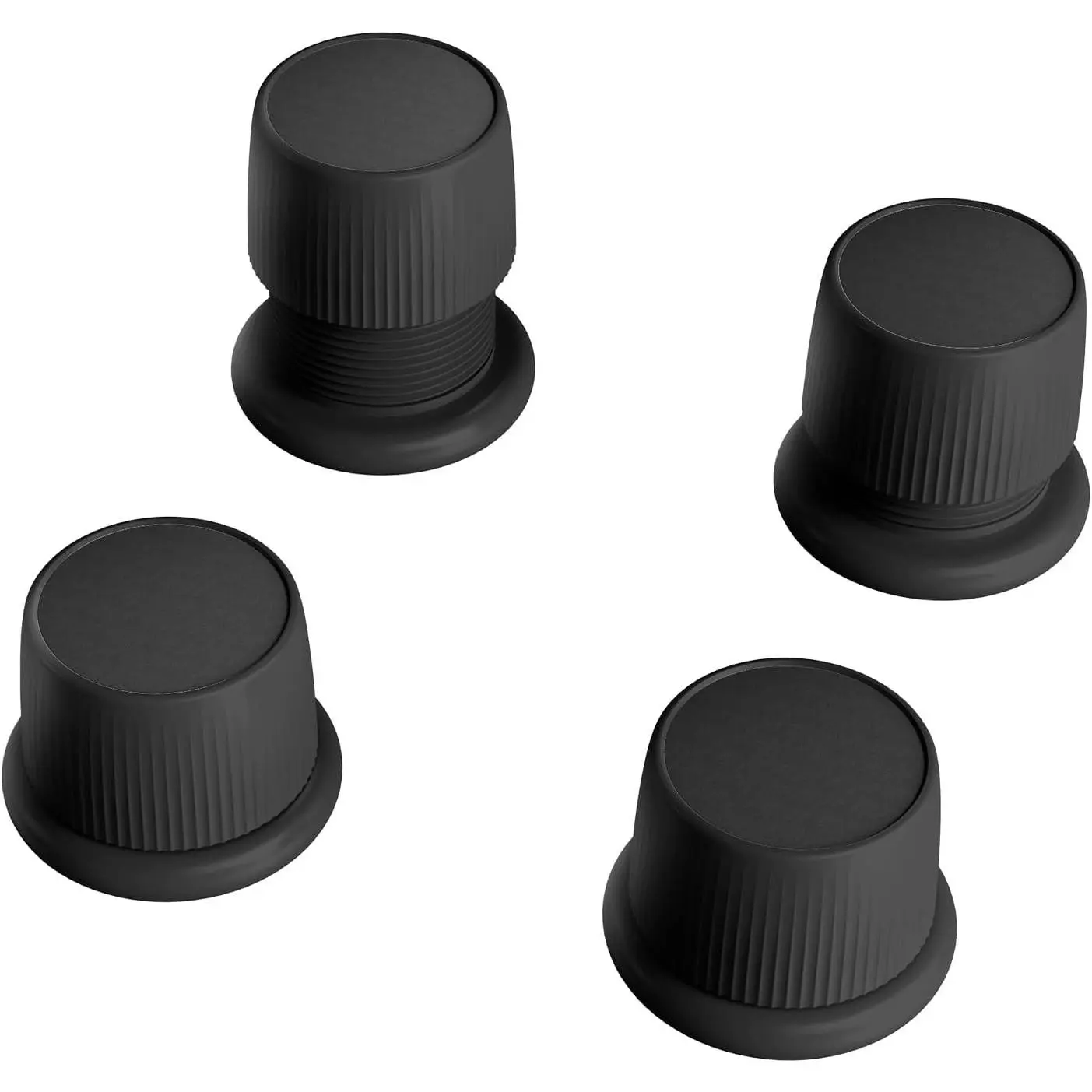 Microwave Risers - Adjustable Height (1.6in-2.6in) Microwave Oven Feet, 4-Pack Non-Slip Microwave Cooling Stand for Small Appliances (Microwave, Air Fryer) & Furniture (Sofa, Table) Black