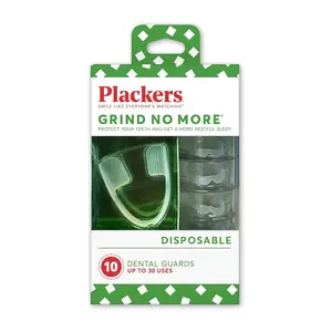 Plackers Grind No More Night Guard, Nighttime Protection for Teeth, Sleep Well, BPA Free, Ready to Wear, Disposable, One Size Fits All, 10 Count,summervibes