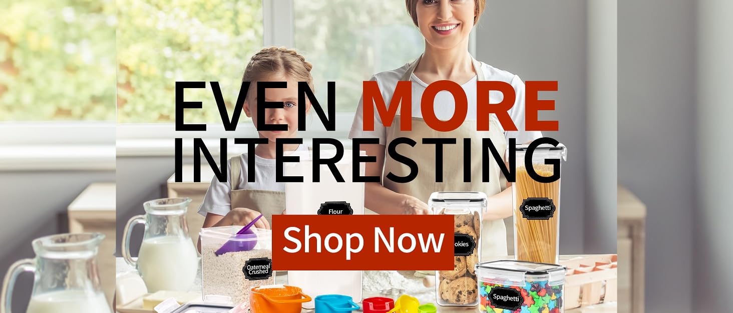 36 Pack Food Storage Containers (18 Airtight Kitchen Storage & 18 Lids), Plastic BPA-Free Meal Prep Container for Pantry Organizers and Storage with Free Labels & Marker