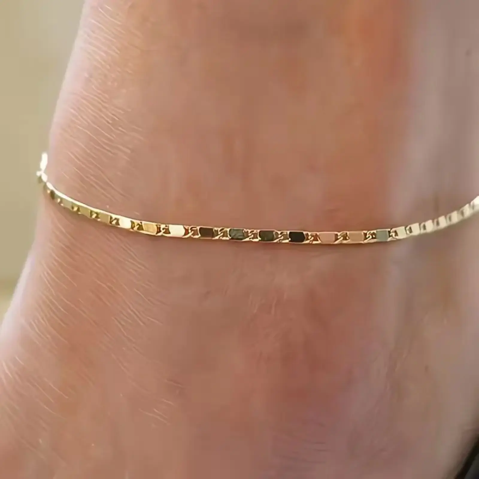Ankle Chain Geometric Sequin Ankle Chain,  Elegant Ankle Chain for Ladies - Fashionable and Versatile Summer Accessory, Suitable for Casual Outings, Beach Wear, and Daily Style, Vacation Ankle Chain | Simple Ankle Chain | Polished Port