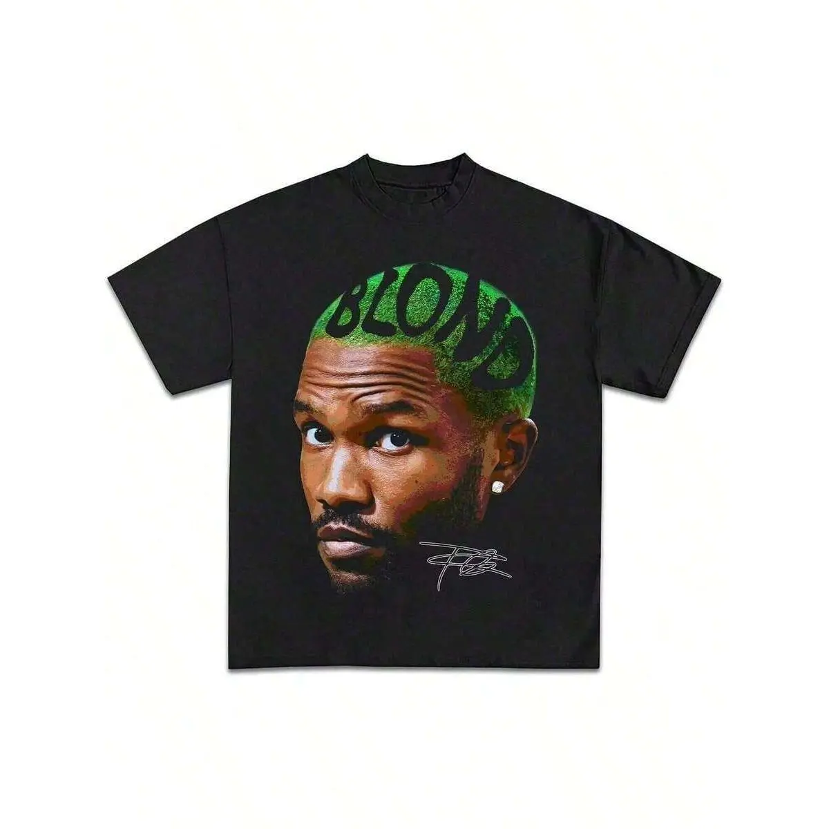 Printed T-Shirt Cotton Plus Size Men's Clothing, Frank Oceans Shirt Rap Tee Concert Merch Blonds Album Cover Graphic T-Shirt COTTON New Arrival Anime Clothes T Shirts For Men
