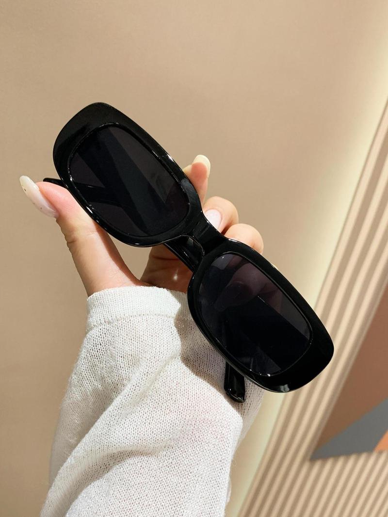 Square Frame Design Glasses, 1 Pair Simple Summer Beach Glasses for Women and Men, Fashion Glasses for Outdoor Sports or Daily Use, Travel Accessories