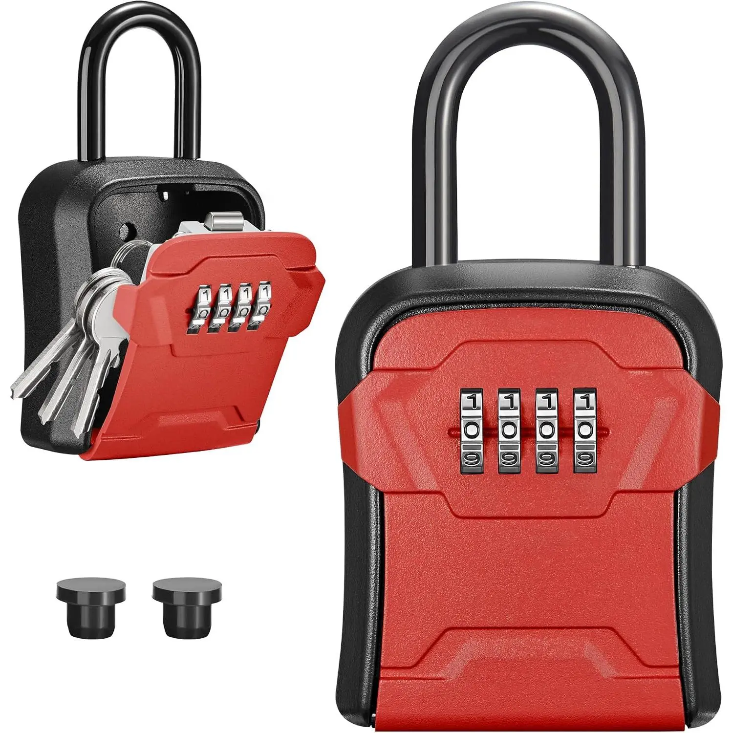 Key Lock Box for House  Combination Lockbox with Code, 1 Black