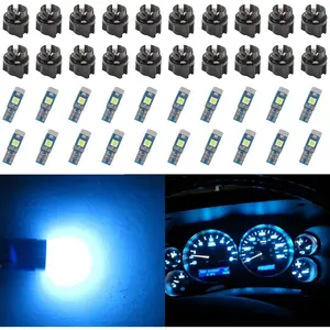 High performance 74 LED bulb pack delivering vibrant ice blue illumination for vehicle interior lighting upgrades.
