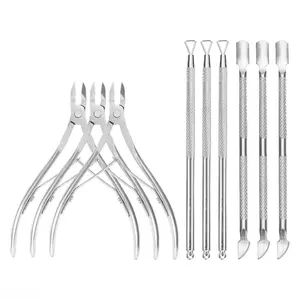 2026 New 9Pcs Stainless Steel Manicure Pedicure Tool Kit, Professional Cuticle Pusher, Trimmer, Remover & Nippers Clippers Set for Fingernails and Toenails, Complete Nail Care Hand Tools Kit, Ideal Father’s Day & Christmas Holiday Gift