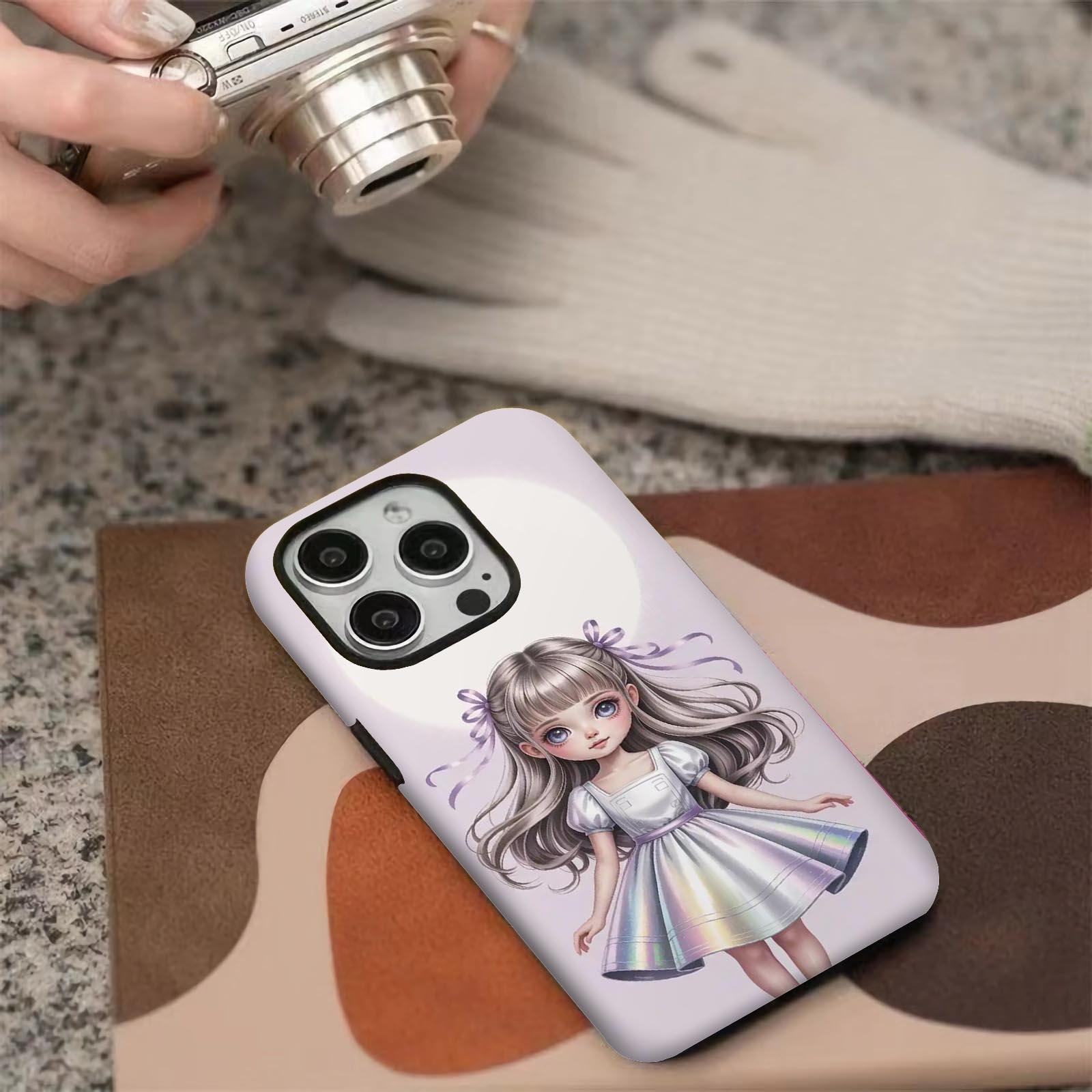 girl, dress, pastel Soft And Hard Two-In-One Film Printed Full Pattern Case For IPhone 16 15 14 13 1211 Pro Max Plus Phone Case