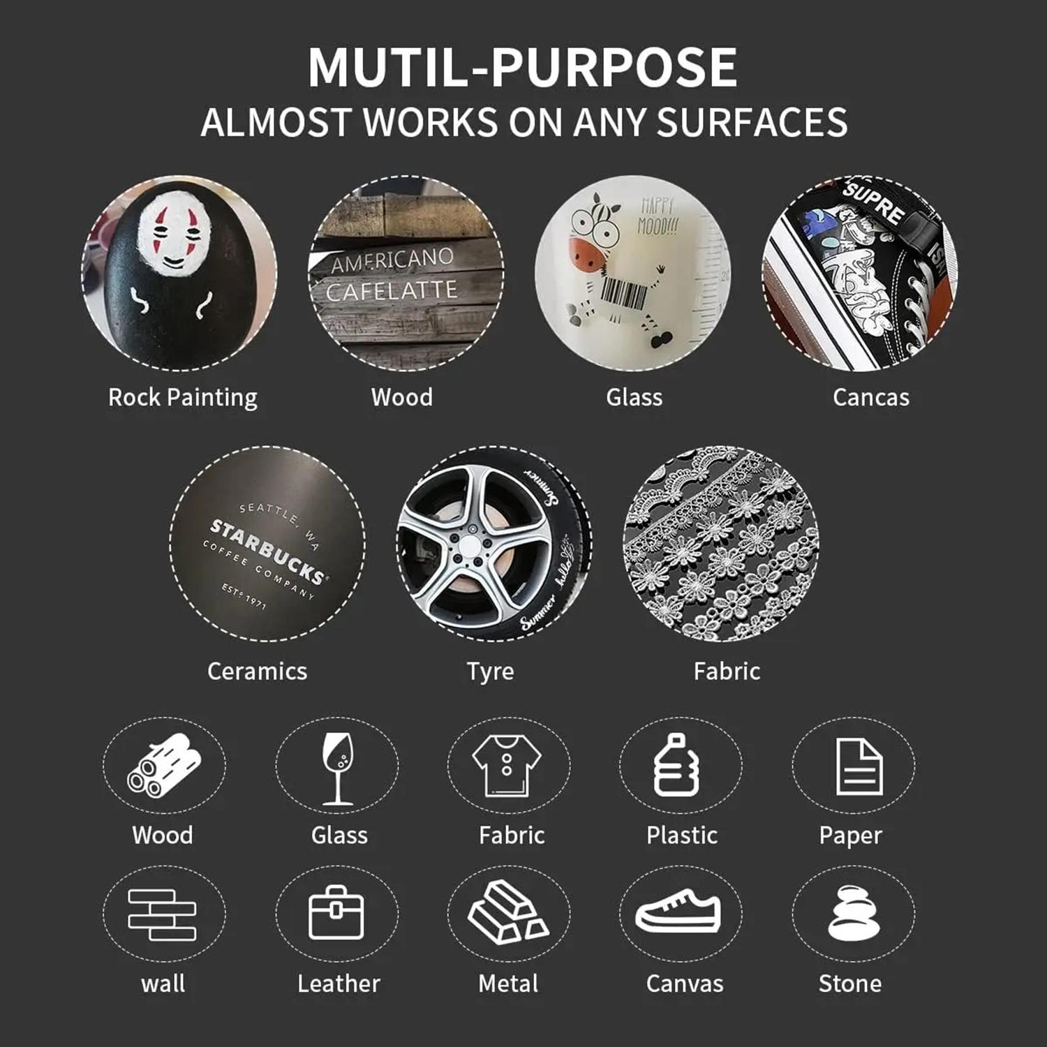 Acrylic Paint Pen (6 Counts/box), Student Acrylic Paint Pen for Rock Painting, Stone, Wood, Tire, Fabric, Canvas Extra-fine Tip Paint Pen, Acrylic Marker Pen, Waterproof Acrylic Markers