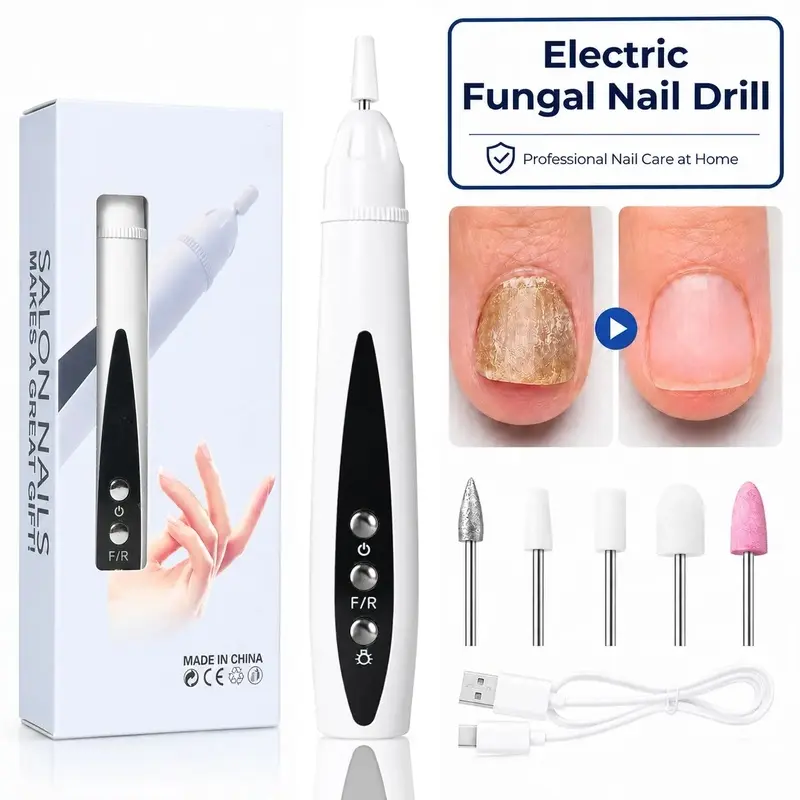 Rechargeable Nail Drill, Cordless Efiles for fungal Nails Lightweight Nail Care Tool for nail repair