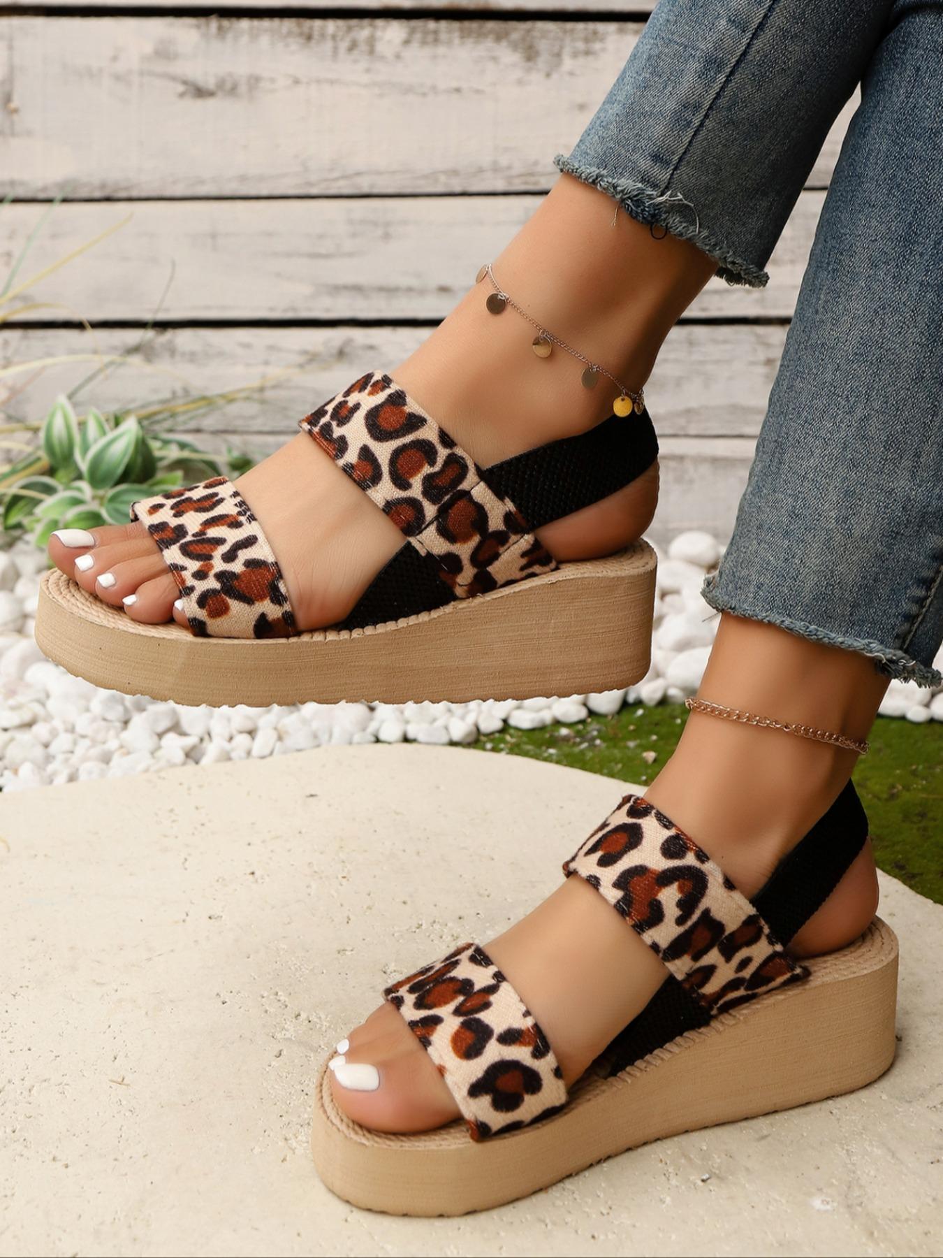 Women's Fashionable Plain Color Platform Sandals, Casual Comfortable Slingback Sandals for Summer, Female All-match Round Toe Sandals for Daily Wear, Walking Shoes