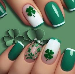 Foreign Trade Hot-Selling 24-Piece Nail Art High-End Fashion Simple Rhinestone Collection Butterfly Flower Cow Wearable Nails Wholesale