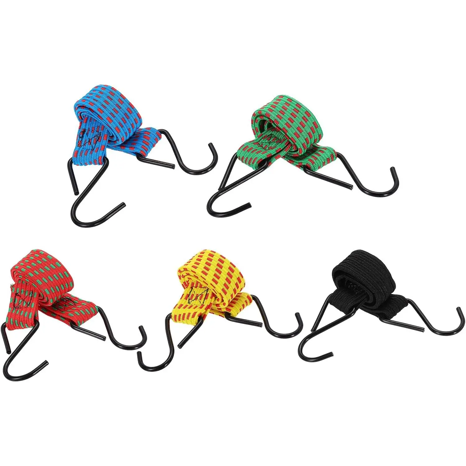 10Pcs Bungee, 19.69'' Length Bungee with 1.02'' Width Flat Elastic Bungee Straps for Luggage, Roof Racks,, Moving Cargo, Camps, Tarps