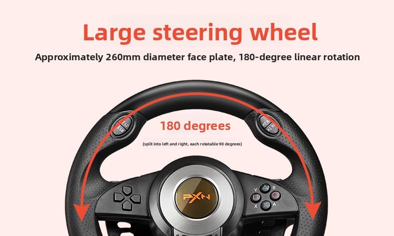 Ultimate Racing Experience!PXN-V3PRO Steering Wheel, Multi-System Support + One-Click Mode Switch, Dual Vibration + Stable Mount Set Complete