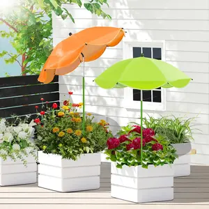 2 Pack Plant Umbrellas for Outdoor Plants, 26" Larger Garden Plant Umbrella Shade with Adjustable Angle, 43.4" Higher Plant Sun Shade for Garden Beds Potted Flower Pot Planting (Green, Orange)