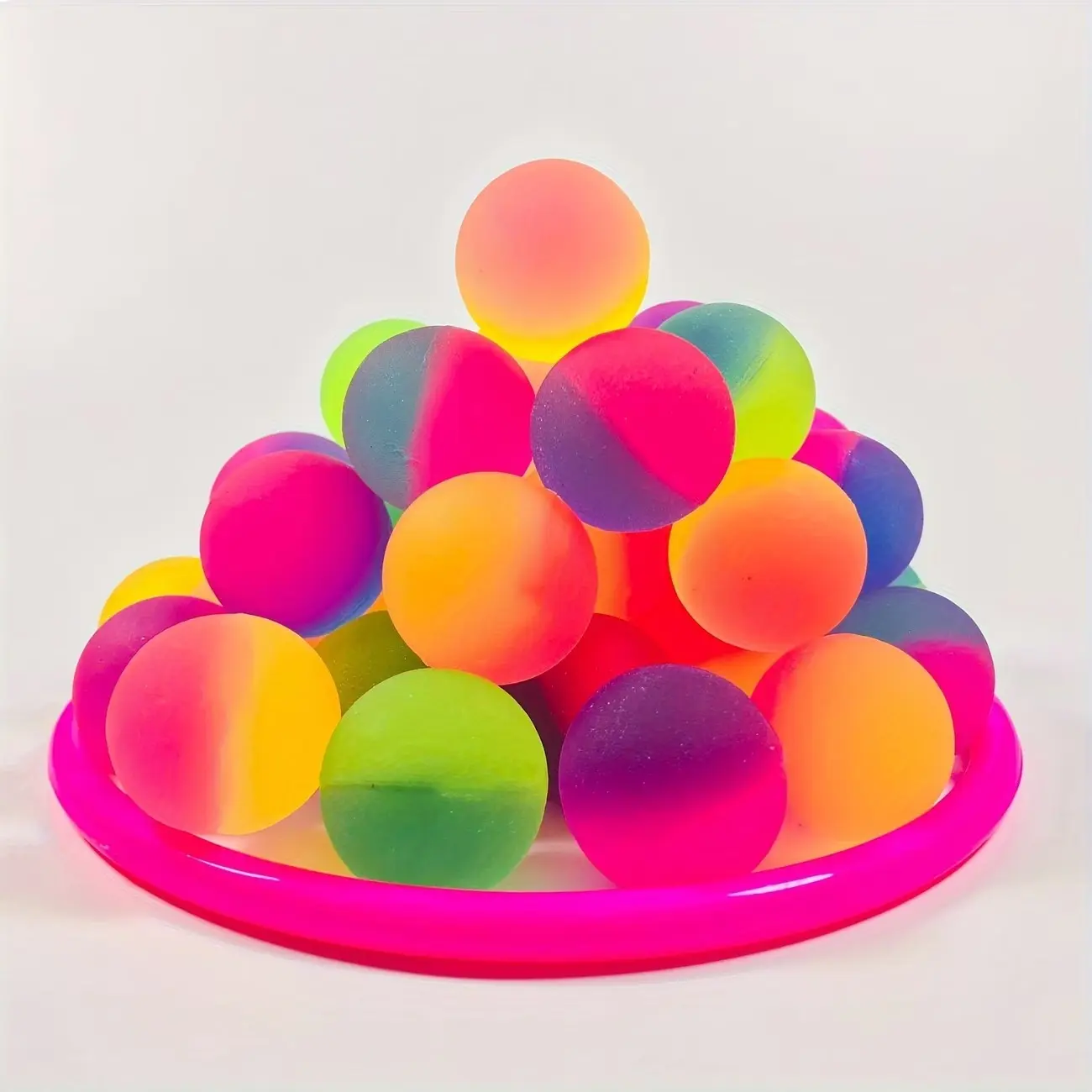 10pcs Rainbow Bouncy Balls, Bright Colors Perfect Gift for Kids, Birthday Party Prizes, Carnival Rewards, Fun and Educational Toys
