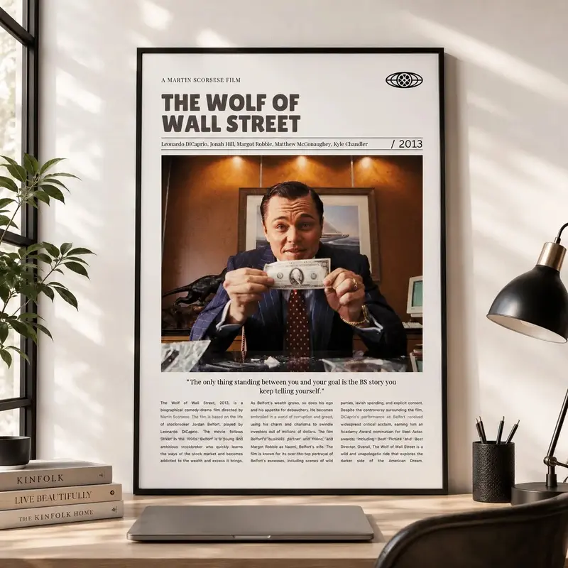 The Wolf of Wall Street Canvas Poster |     Retro Movie Wall Art for Bedroom, Gaming Room & Office waterproof canvas wall art exquisite poster  bedroom dorm gaming room office classic print unique wall art decoration life canvas wall art aesthetic room