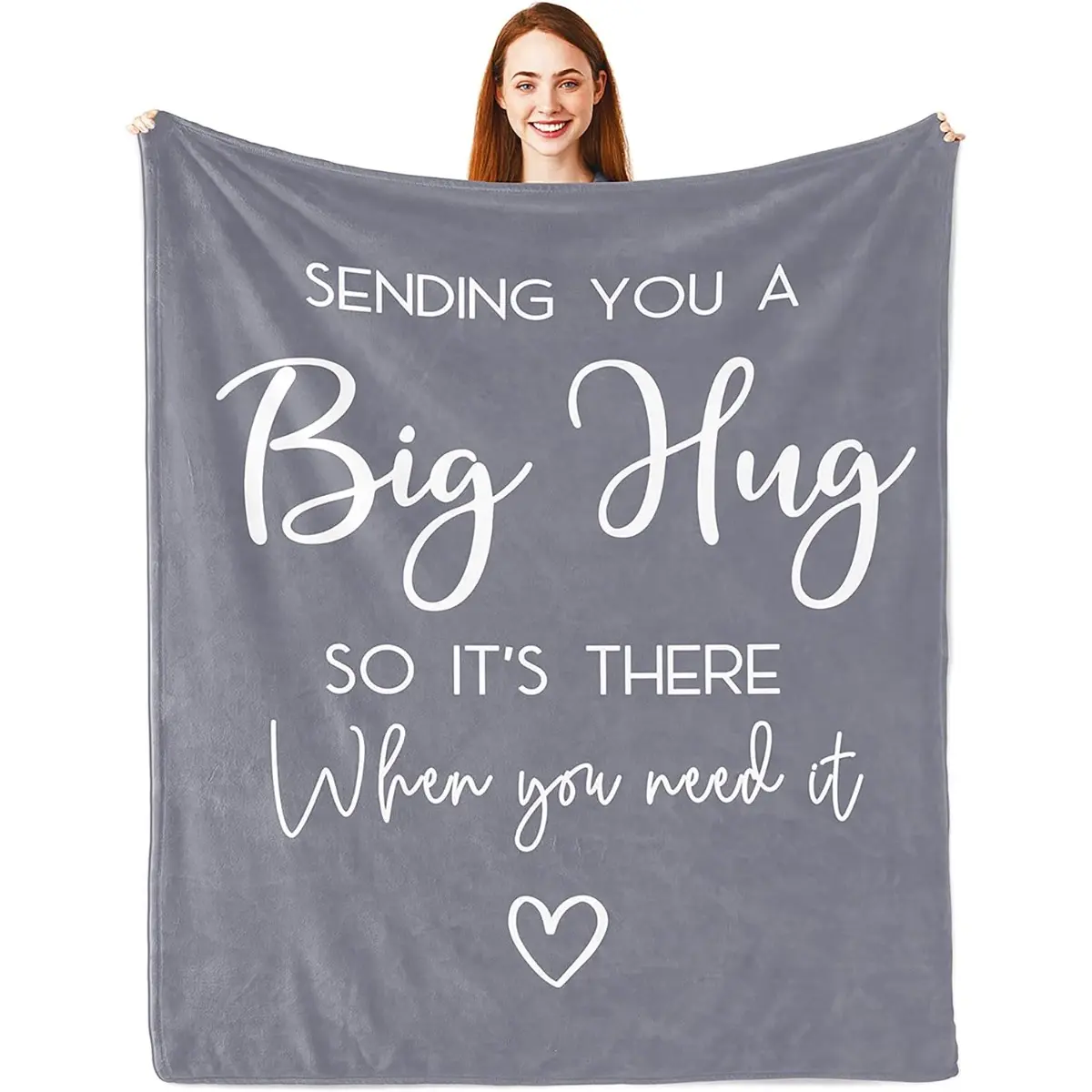 Sending You A Big Hug Comfort Blanket, Thinking Of You Encouragement Throw Blanket, Sympathy Get Well Soon Gift for Mom Daughter Friend, Uplifting Sentimental Gift for Birthday Hard Times