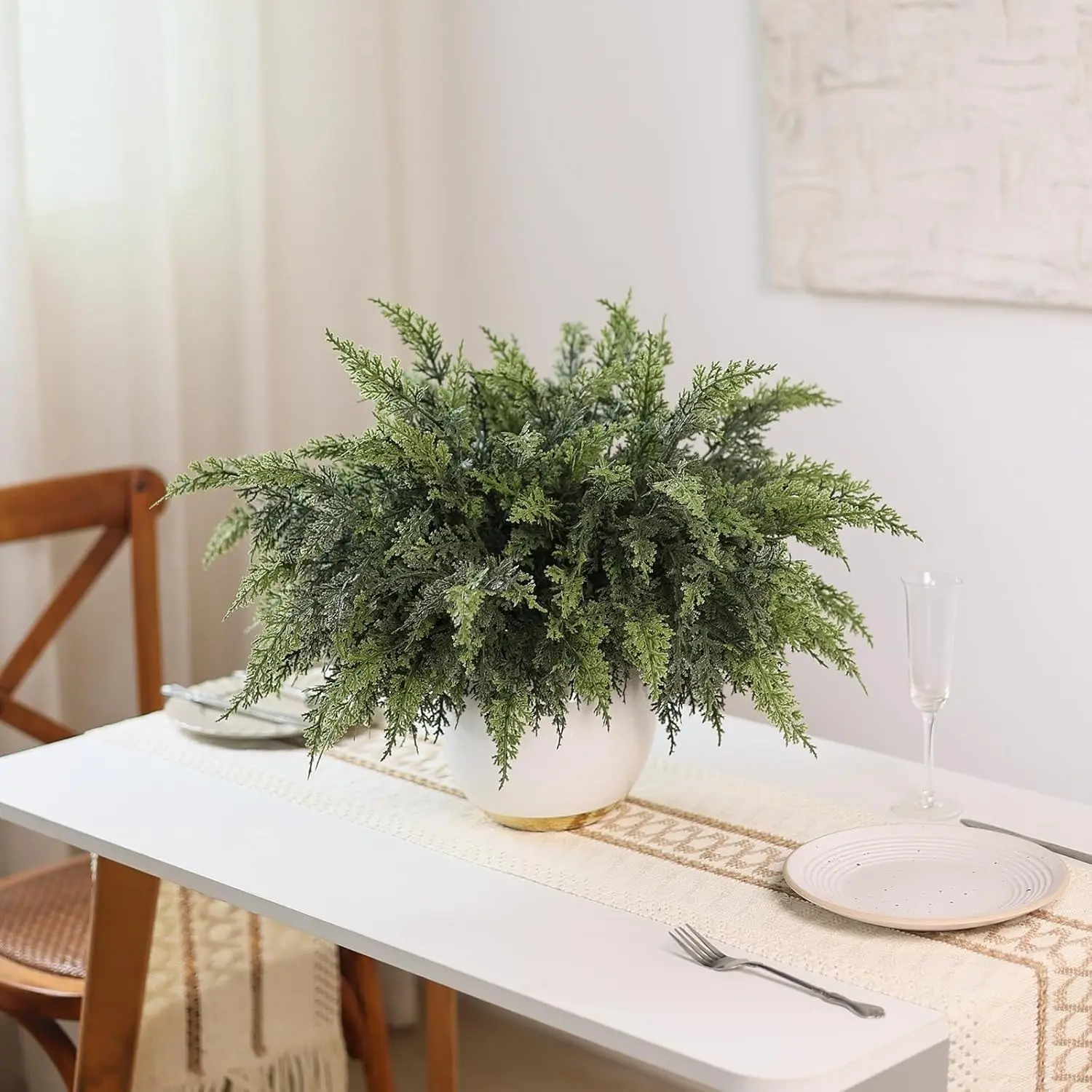 31pcs Realistic Cedar Branches, Artificial Pine Boughs for Christmas Wreaths, Winter Decor, Table Centerpiece, Holiday Crafts