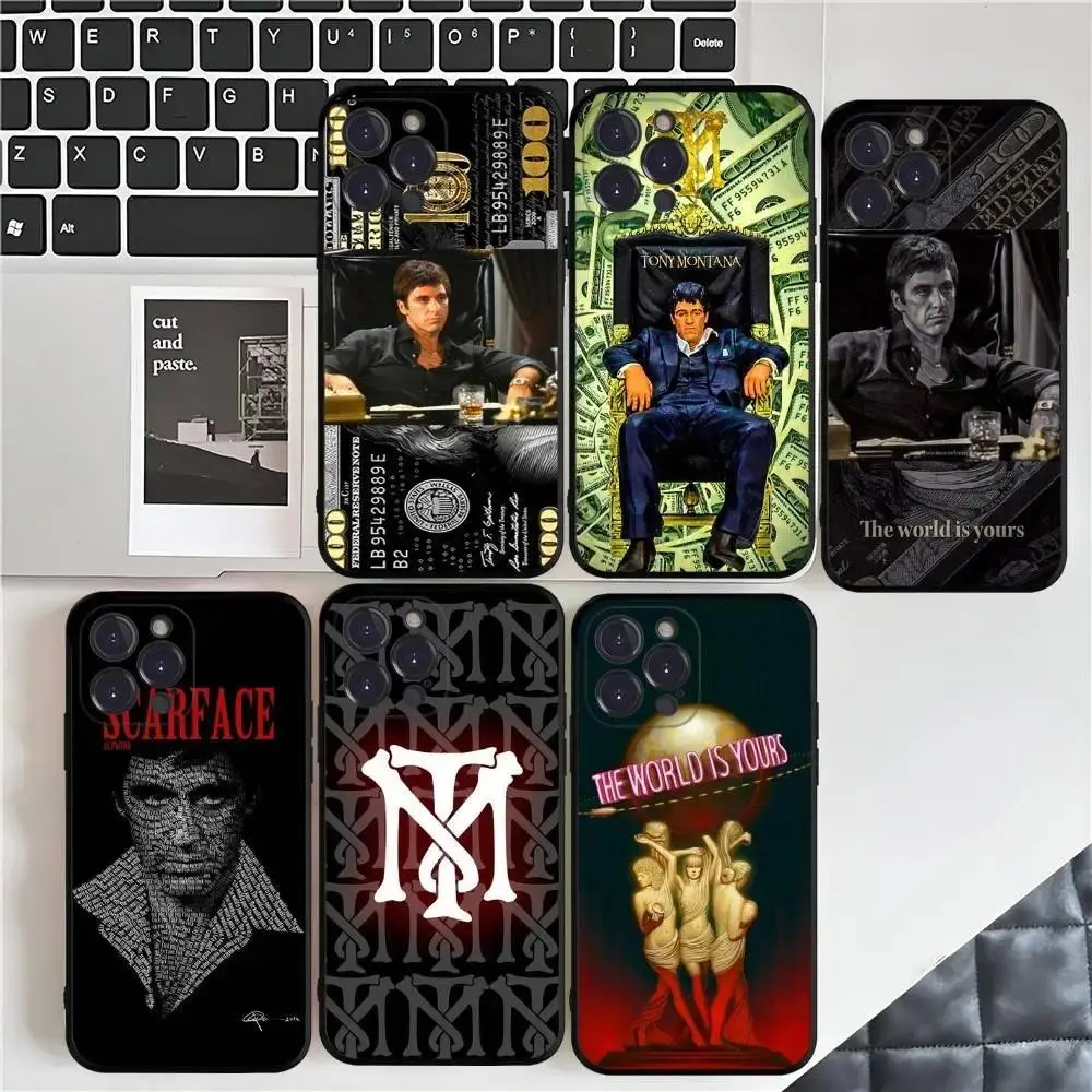 Classic Scarface Film Tony Smartphone Casing - Shockproof Protective Soft Silicone Cover for iPhone 17 Pro Max,16,15,14,13,12,11 Pro Plus Air & Samsung Galaxy S26,S25,S24,S23,S22 Edge Ultra Plus FE - Handheld Devices Protection Gift for Birthday,Christmas