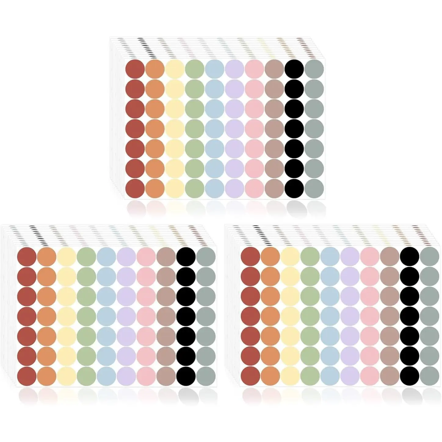 4200 count Boho Rainbow Colored Dot Stickers, 3/4 Round Color Removable Coding Labels, 10 Boho Color Circle Lable Sticker for Office, Classroom