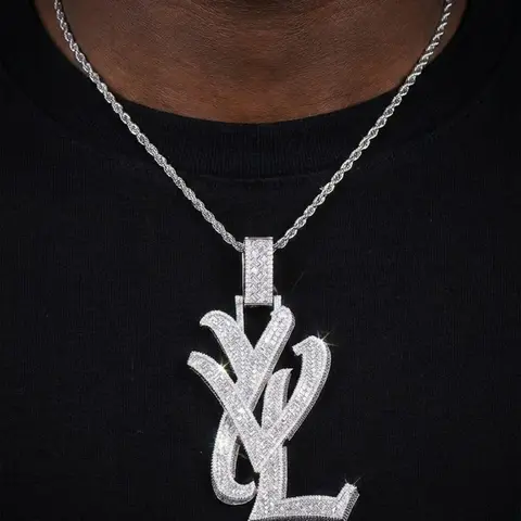 Iced Out YVL Chains Necklace Pendant for Men 5A Cubic Zirconia Hip Hop Jewelry
