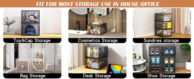 7CODE Thicken & Sturdy Thicken Shoe Organizer Stackable,Shoe Containers For Sport Sneaker Display,Upgraded Sturdy Shoe Storage Box,Plastic Shoe Box,White…