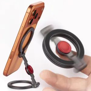 Magnetic Phone Stand & Fidget Spinner Combo for iPhone, MagSafe Compatible Dual Ring Grip, Foldable 360° Rotating Holder for Desk, Car, Gym, Travelfidget toys