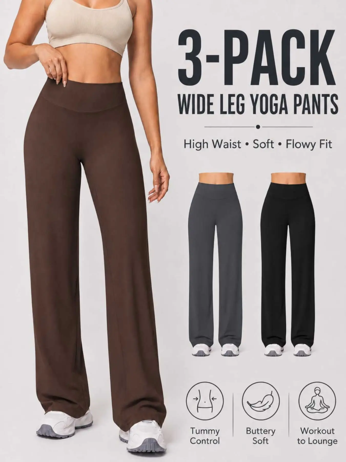 Women's High-Waisted Elastic Wide-Leg Straight Leg Pants, Casual Loose-Fit Long Trousers for All Seasons, Versatile Daily Wear