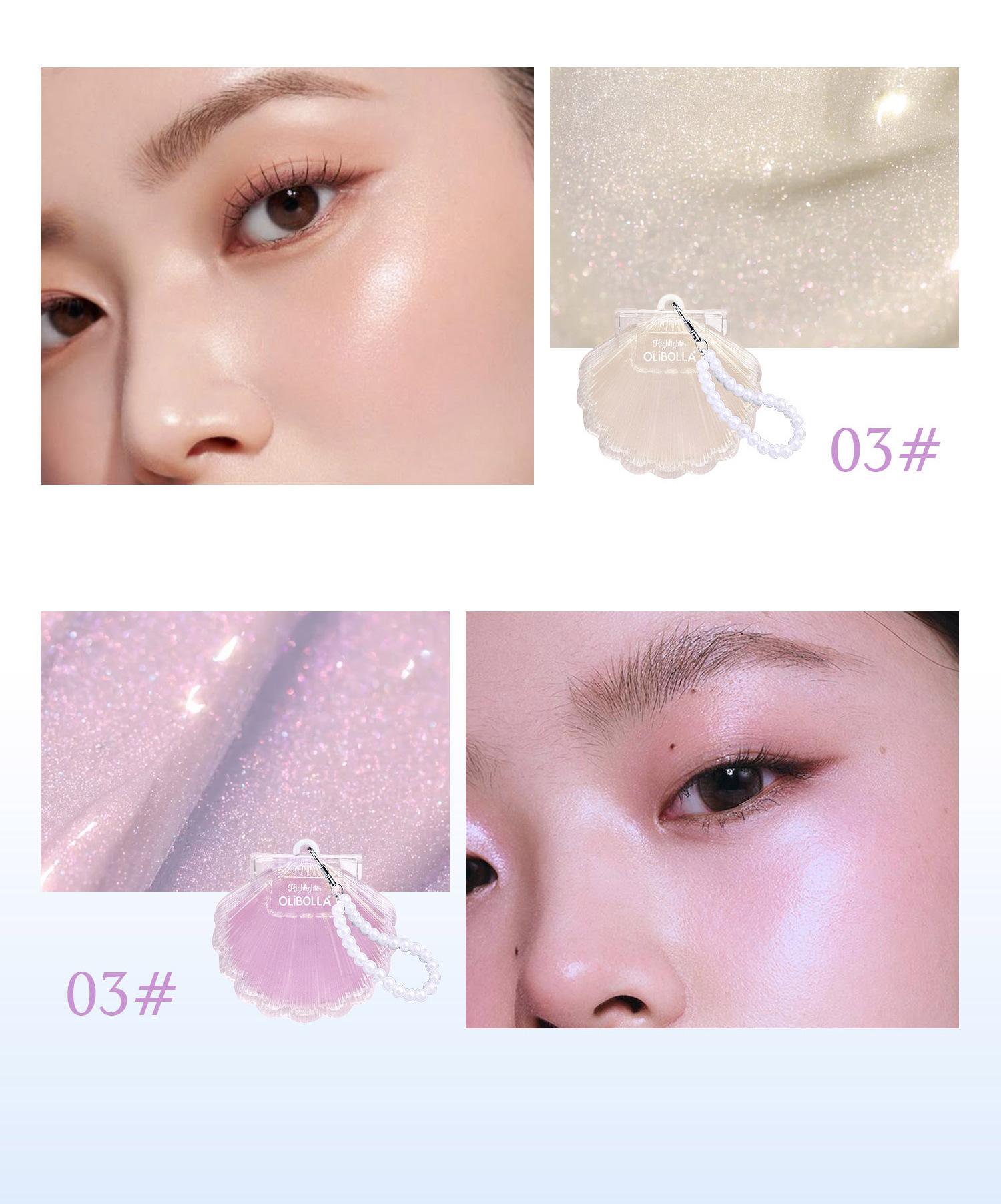 OLIBOLLA Illuminating 3D Highlighter, Face Brightening, Pearlescent Shimmer, Blush, Highlighter Powder