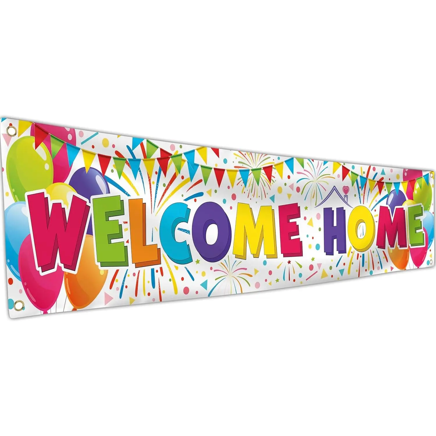 Welcome Home Banner - Welcome Back Decorations - 6 x 1.3ft - We Missed You Banner (White)