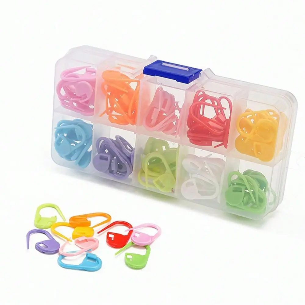 71/80/100pcs Colorful Crochet Markers Set with Transparent Storage Box, Hook Locking Pins for Knitting Crafts, Ideal for Beginners and Crafters